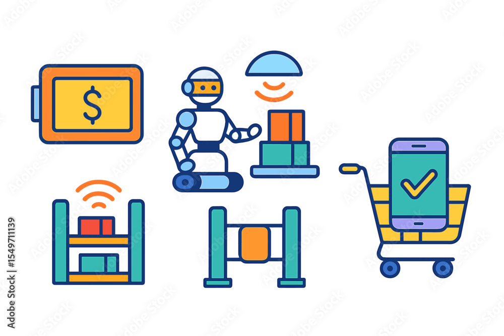 Aufkleber Innovative technology transforms shopping experience with automated processes and cashless transactions in modern retail environments