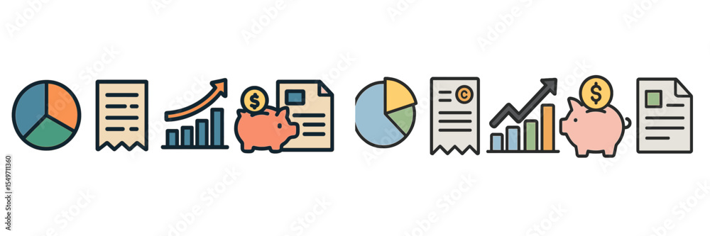 Poster visual representation of financial growth indicators and budgeting strategies for effective money ma