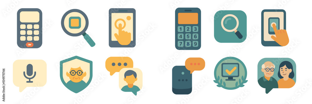 Aufkleber Exploring digital communication tools and icons in a modern setting