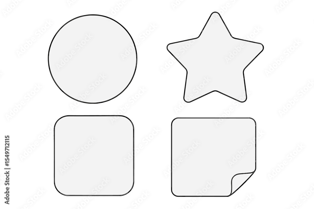 Poster different geometric shapes displayed with simple outlines for educational purposes