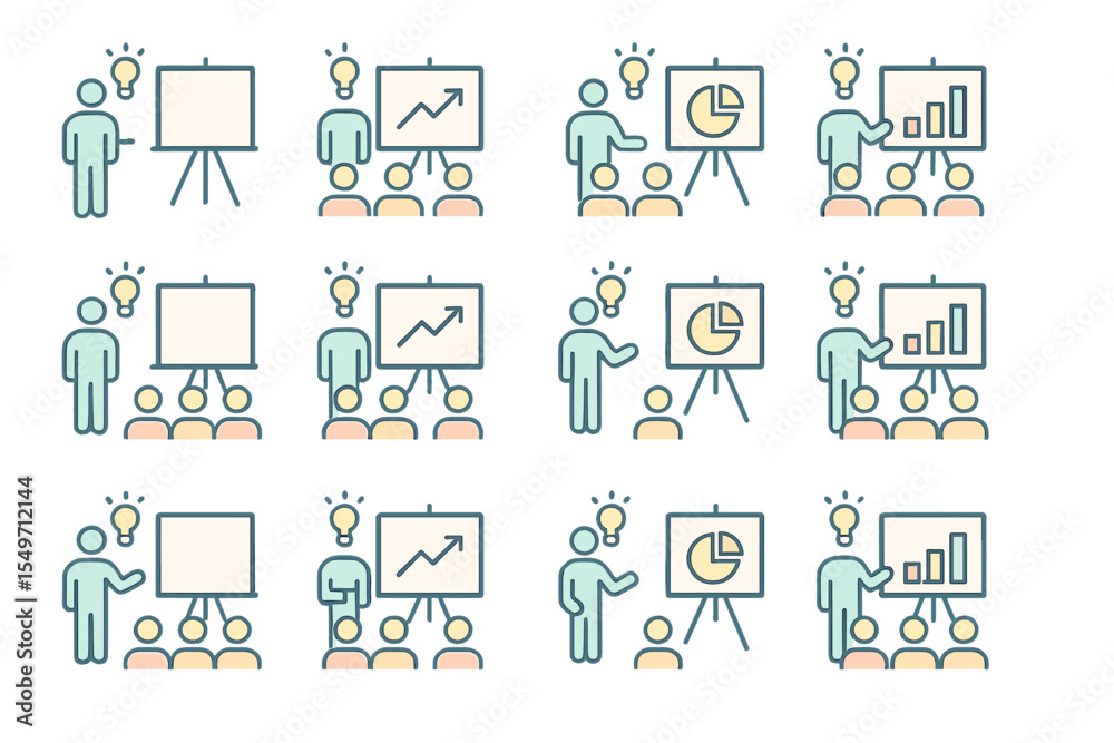 Poster Engaging presentation with charts and graphs in a professional setting during a business seminar
