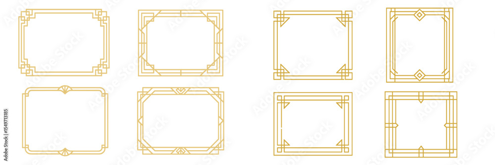 Poster elegant gold frame designs suitable for invitations or announcements in various styles and shapes