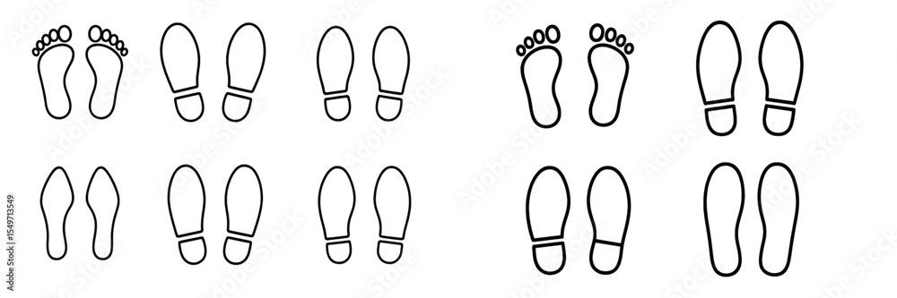 Poster Footprint designs arranged in patterns suitable for various creative projects and educational purposes