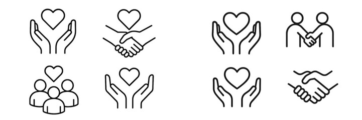 Obraz premium Heartwarming illustrations of care and connection in various social interactions centered around love and support