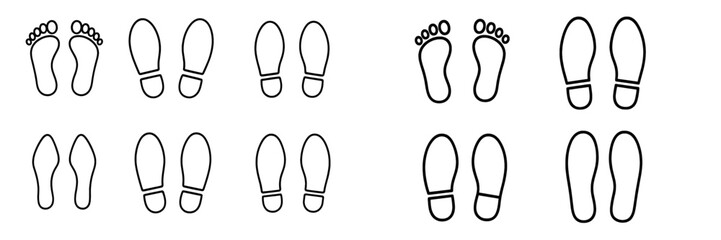 Footprint designs arranged in patterns suitable for various creative projects and educational purposes