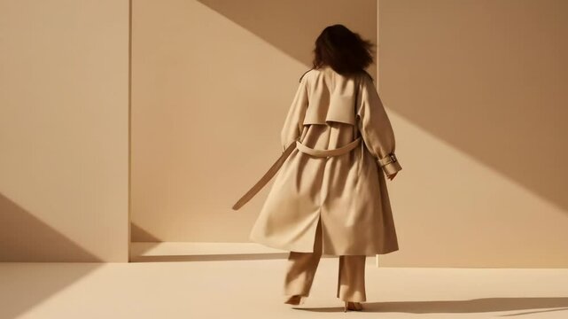 Beige fashion outfit model image