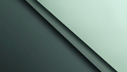 Abstract layered design with diagonal stripes in muted greens and greys