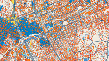 Colorful Escondido Street Map with Labels and Buildings
