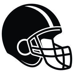 Fototapeta premium Black and white graphic illustration of a football helmet with a face mask