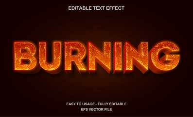Editable text Effect burning red neon glow style
