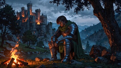 Weary Knight's Respite: Medieval Castle & Campfire Night