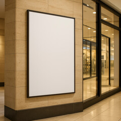 24x36 Vertical Poster Mockup on Shopping Mall Wall