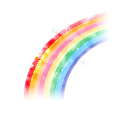 Illustration of a rainbow, watercolour rainbow a half, jpg