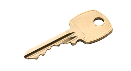 Golden Key Gleams Against Dark Backdrop, Symbolizing Access and Security, Isolated