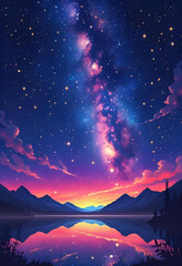 starry night landscape