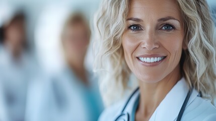 A smiling female doctor in a white coat exuding confidence and compassion, symbolizing trust and dedication in healthcare, highlighting the importance of medical professionals.