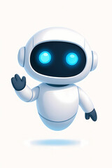 Friendly AI assistant mascot with futuristic design