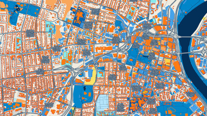 Colorful Hartford Street Map with Labels and Buildings