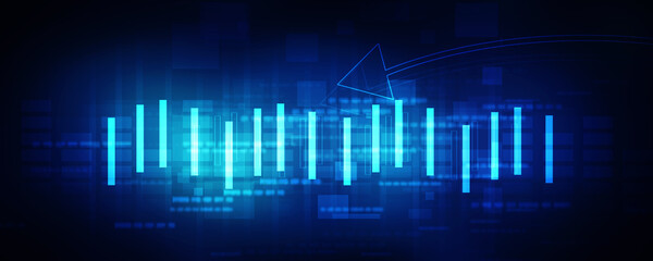 2d illustration Stock market online business concept. business Graph 