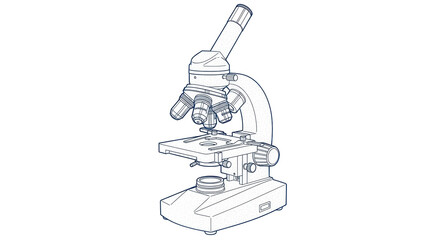Isolated Microscope Line Art
