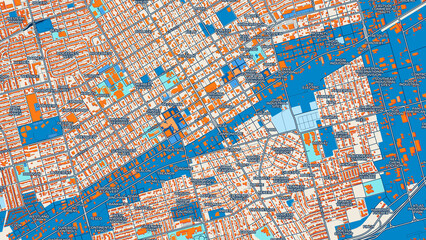 Colorful Odessa Street Map with Labels and Buildings