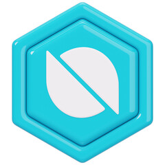 Ontology ONT Badge square button 3d icon in cartoon plastic style minimal isolated on transparent white background, clipping path	
