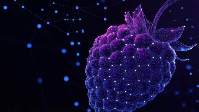 Abstract raspberry with interconnected points