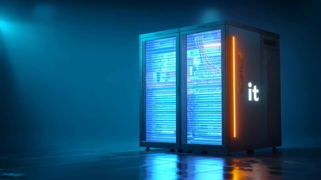 Modern IT Server Rack in Data Center
