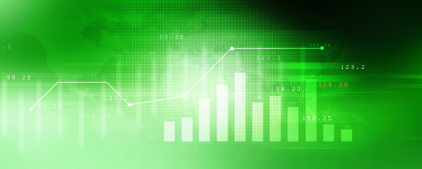 2d illustration Stock market online business concept. business Graph 