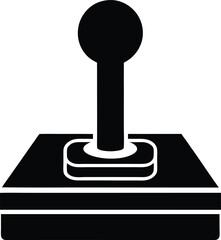 Retro Arcade Joystick Icon in Black and White for Gaming Designs