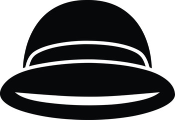 Fototapeta premium Elegant Black Silhouette of a Classic Top Hat with a Distinctive Brim