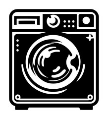 washing machine home appliance black vector shape illustration