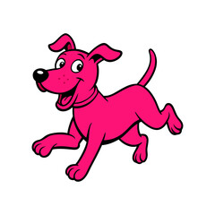 outline vector illustration of a dog running
