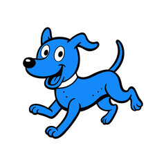 outline vector illustration of a dog running