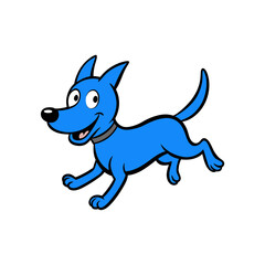 outline vector illustration of a dog running