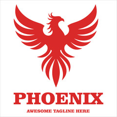 Phoenix logo design template. Vector Illustration