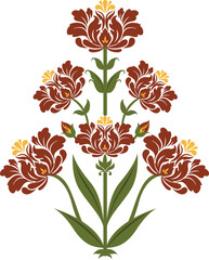 Traditional flower motif illustrations. Beautiful Mughal hand drawn floral motifs.  © Absurd Canvas