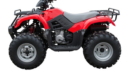 Isolated Red ATV Quad Bike