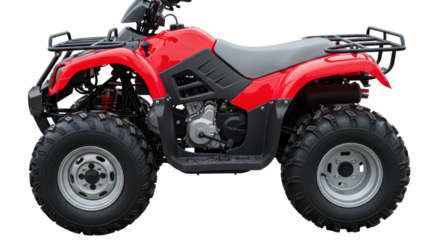 Isolated Red ATV Quad Bike