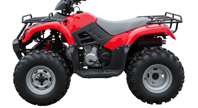 Isolated Red ATV Quad Bike