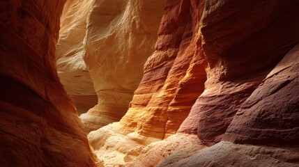 River canyon walls with swirling colorful sediment layers