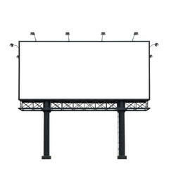 Obraz premium Blank billboard with lights isolated on transparent background