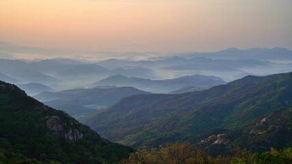 Beautiful mountain ridges in Korea