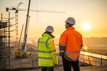 A realistic moment featuring two construction workers