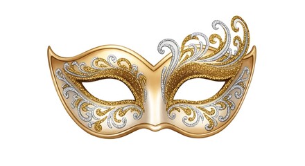 Venetian Gold Masquerade Mask - Luxury Costume Party Accessory Clipart
