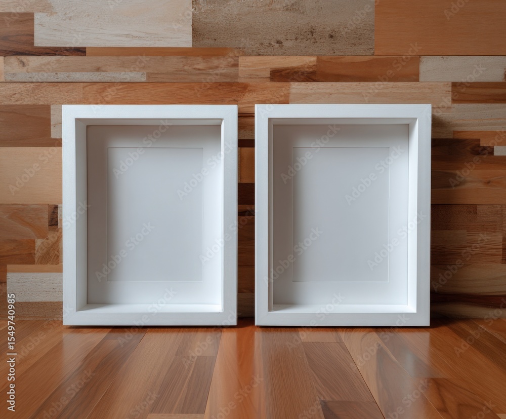 Aufkleber Minimalist Empty White Rectangular Shelf Display Storage Cube Unit Designed for Modern Interior Decor and Wall Mounting in Living Room