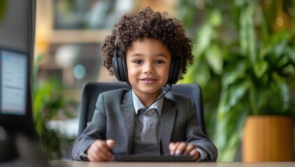 Child in business attire