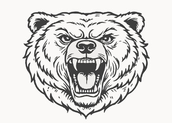 Bear head mascot. Logo design. Illustration for printing on t-shirts Minimalist concept vector illustration