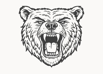 Bear head mascot. Logo design. Illustration for printing on t-shirts Minimalist concept vector illustration