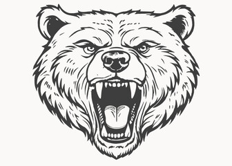 Bear head mascot. Logo design. Illustration for printing on t-shirts Minimalist concept vector illustration
